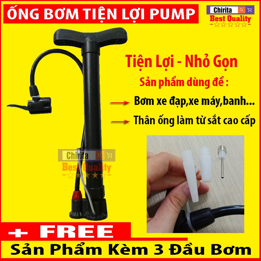 Bơm Xe Đạp Mini - Ống Bơm TIện Dụng Nhỏ Gọn - Ống Sắt Siêu Bền Cao Cấp