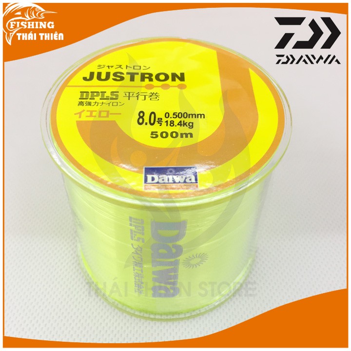 Dây câu, Cước Câu Cá Daiwa Justron Siêu Bền Dài 500m màu vàng