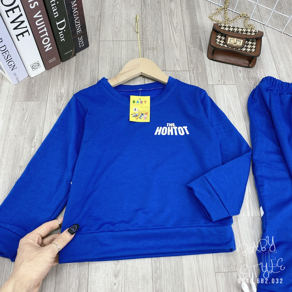 Bộ quần áo thu đông bé trai "HOHTOT" 14-45kg, bộ dài tay cho bé 4-14 tuổi. Vải dày dặn, co giãn tốt. B41