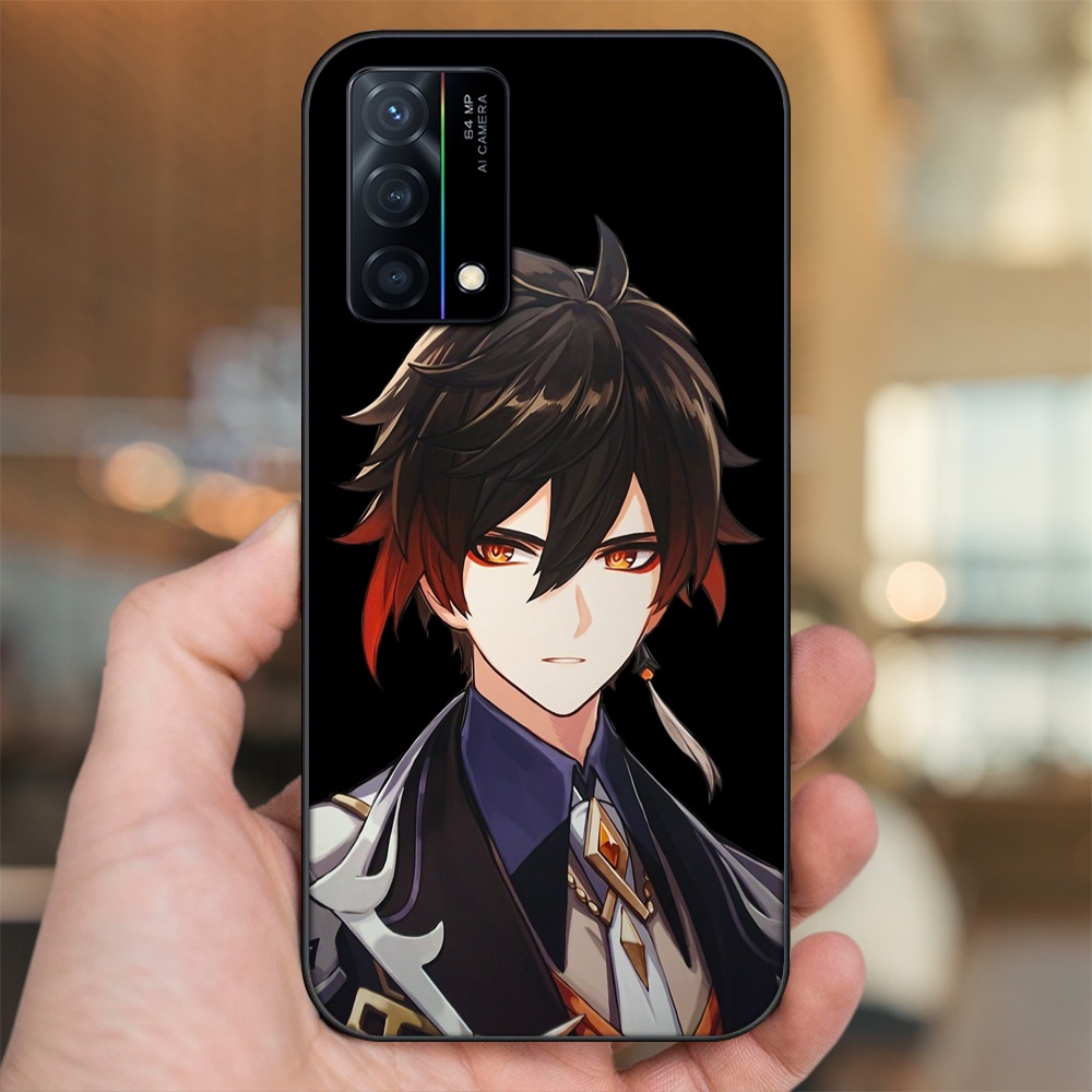 Ốp lưng Oppo K9 viền đen in hình Zhongli Genshin Impact