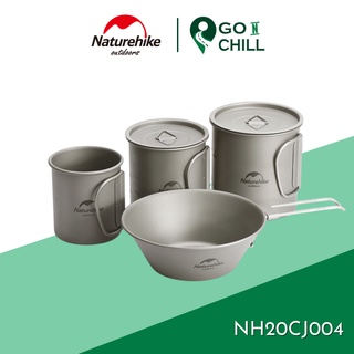 Cốc titanium, bát ăn titanium dã ngoại cao cấp siêu nhẹ glamping naturehike nh20cj004 | nh20cj005