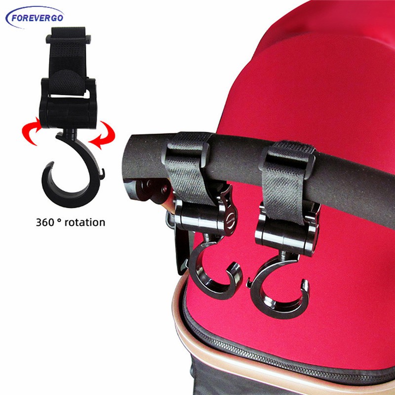 2 Móc Treo Đồ Gắn Xe Đẩy Em Bé Xoay 360 Độ Tiện Lợi