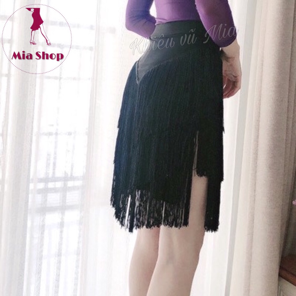 Chân Váy Khiêu Vũ Tua Rua Loại 1 Vát Nhọn Xẻ 2 Bên