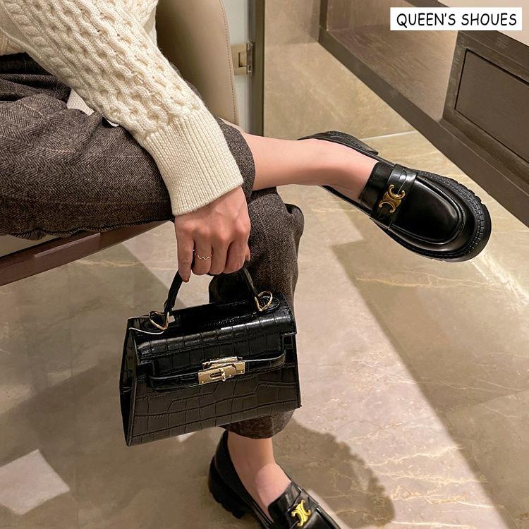 Giày Lười Da Đế Dày Thời Trang Nữ Tính