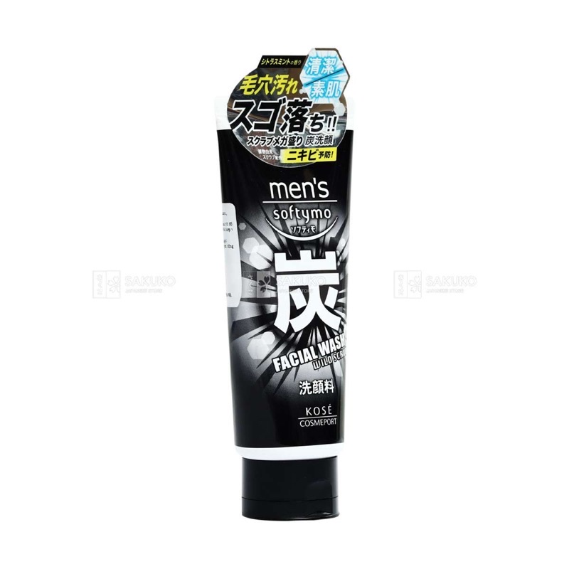 Sữa Rửa Mặt Than Hoạt Tính Dịu Nhẹ Cho Nam Softymo MENʼS Nội Địa Nhật Bản 130g - SAKUKO