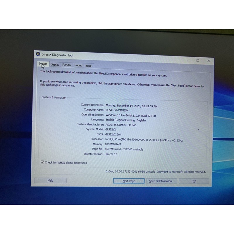 Asus GL552VX I5-6300H/8GB/SSD 256GB,HDD 1TB | BigBuy360 - bigbuy360.vn