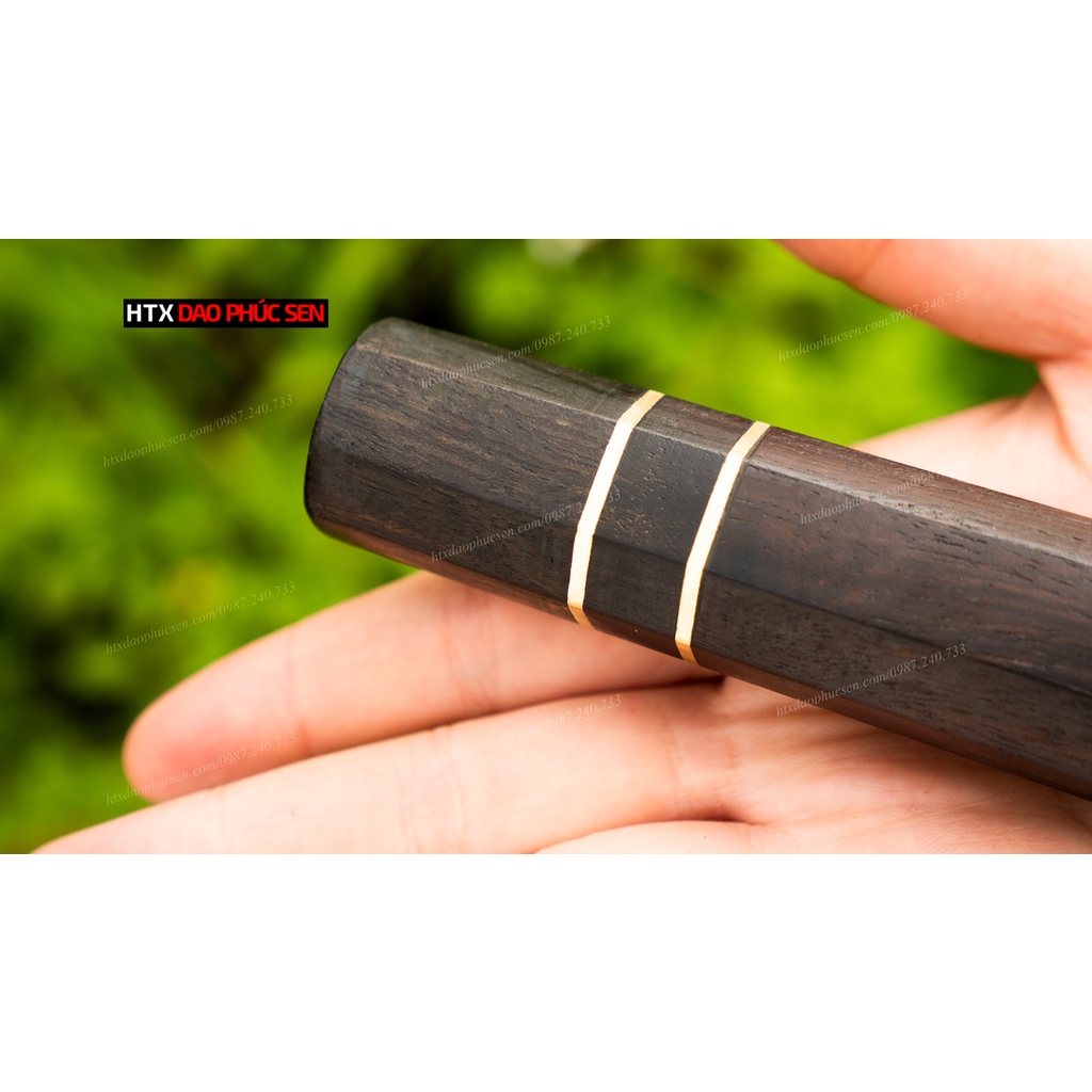 Cán dao Nhật bát giác gỗ mun - CN01