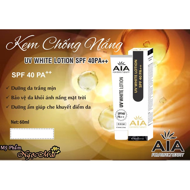 Mỹ phẩm AIA - Kem chống nắng hàng ngày SPF40 PA++ (60g)