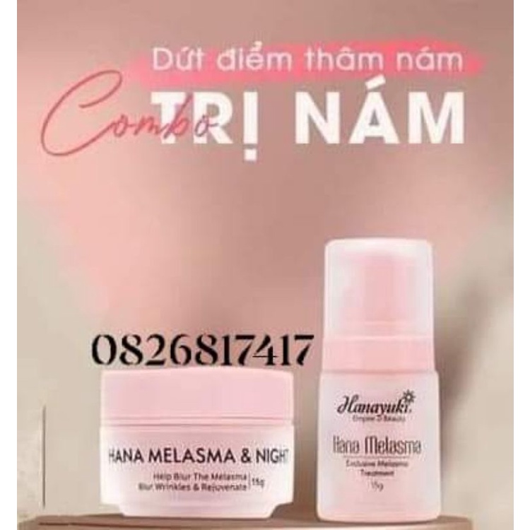 [ BỘ MINI] COMBO HẾT NÁM HANAYUKI 15gam ( 𝐇𝐚𝐧𝐚 𝐌𝐞𝐥𝐚𝐬𝐦a +𝐇𝐚𝐧𝐚 𝐌𝐞𝐥𝐚𝐬𝐦𝐚 𝐍𝐢𝐠𝐡𝐭 )