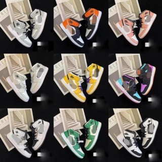 👟👟Giày Sneaker Nike Air Jordan 1 Low cổ cao đủ Màu Cho Nam Nữ Giày Bóng Rổ chuẩn da nhăn