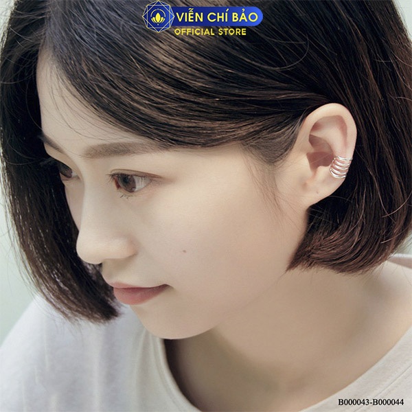 Khuyên tai bạc nữ kẹp vành 3 vòng và 5 vòng (1chiếc) bạc S925 thời trang phụ kiện trang sức nữ Viễn Chí Bảo B000043-44