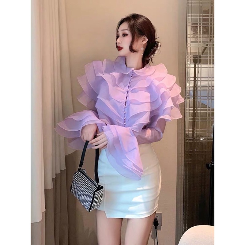 ÁO REN TẦNG NHIỀU LỚP PHONG CÁCH CÔNG CHÚA CỰC SANG