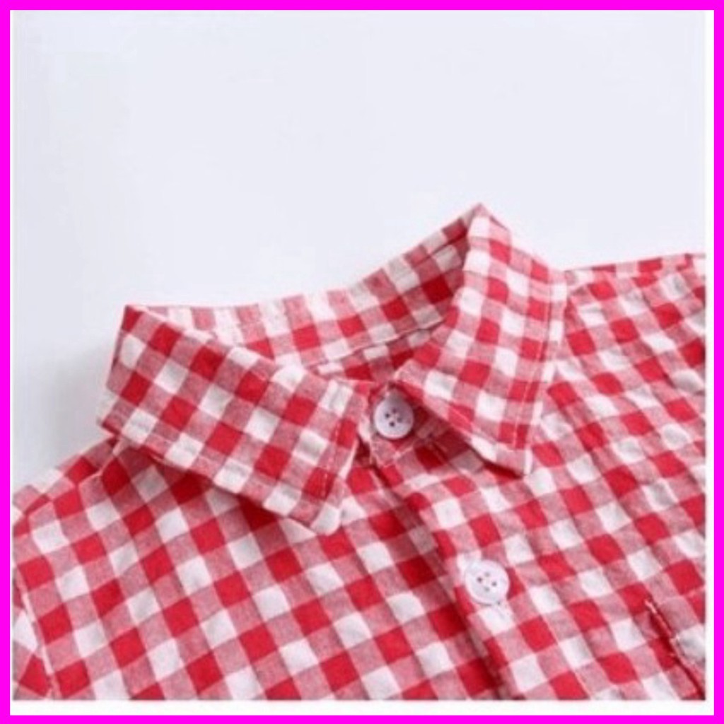 SET CẶP bé trai bé gái bộ đồ đôi bé trai bé gái caro đỏ cho bé đi du lịch, đi chơi