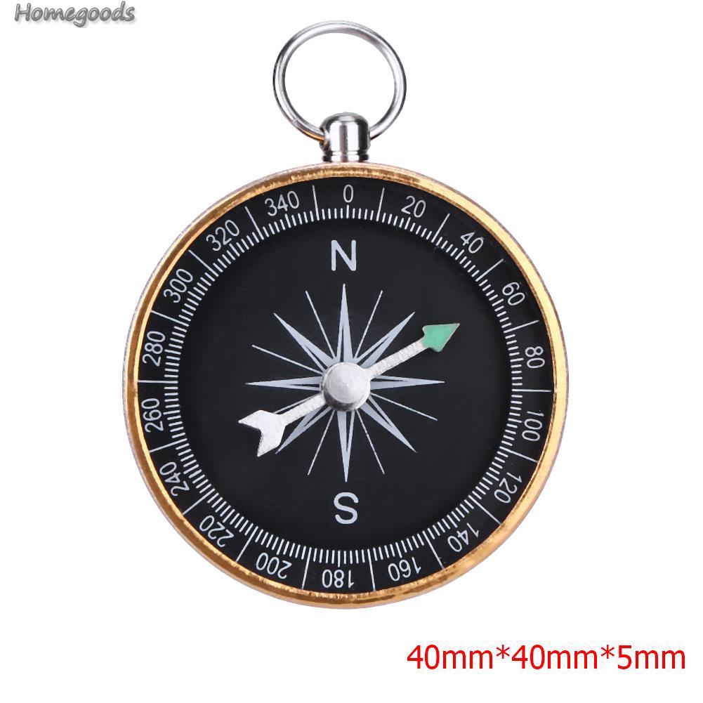 La bàn bằng nhôm màu vàng có móc khóa dùng cho cắm trại/làm quà tặng