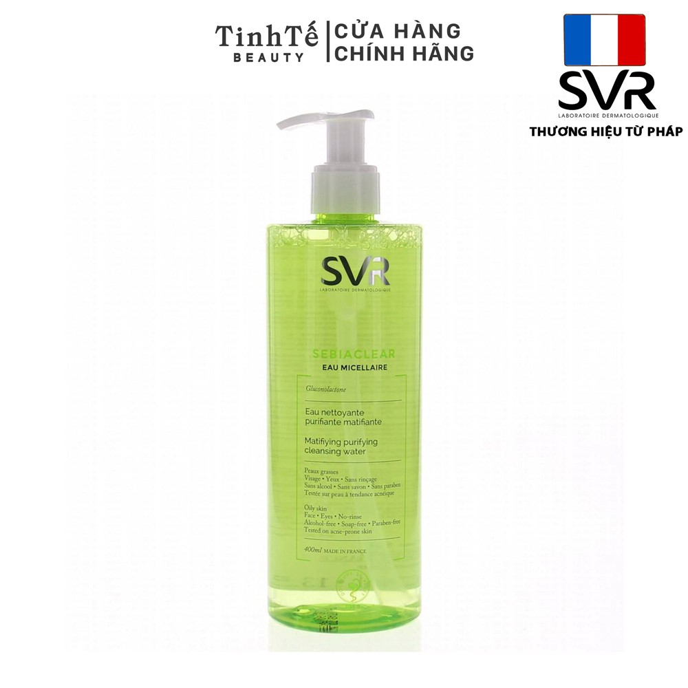 Nước tẩy trang làm sạch và dịu nhẹ cho da nhạy cảm, dễ bị mụn SVR Sebiaclear Eau Micellaire 400ml