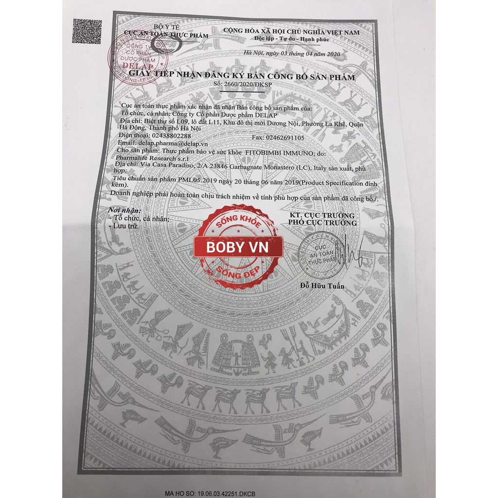 Fitobimbi Immuno tăng cường chức năng miễn dịch tự nhiên cho trẻ - Lọ 200ml - Boby