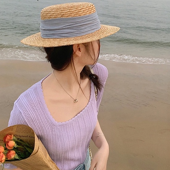 Áo kiểu ZHELIHANGFEI dệt kim tay ngắn thiết kế quyến rũ thời trang trẻ trung dành cho nữ