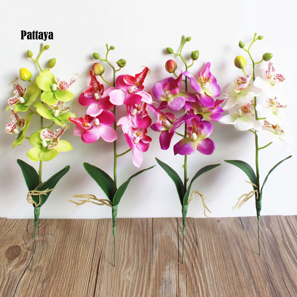 1 Cành Hoa Lan Giả Bằng Nhựa Dùng Trang Trí
