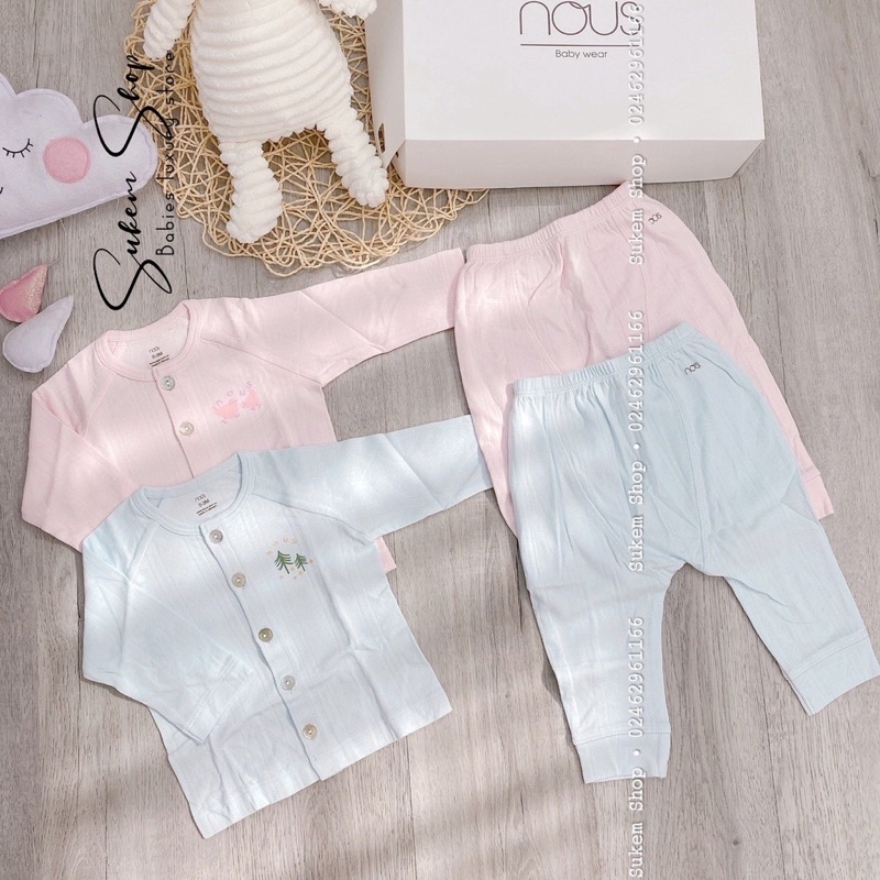 Bộ sơ sinh Nous thu đông cài thẳng dài nỉ VERLOURS