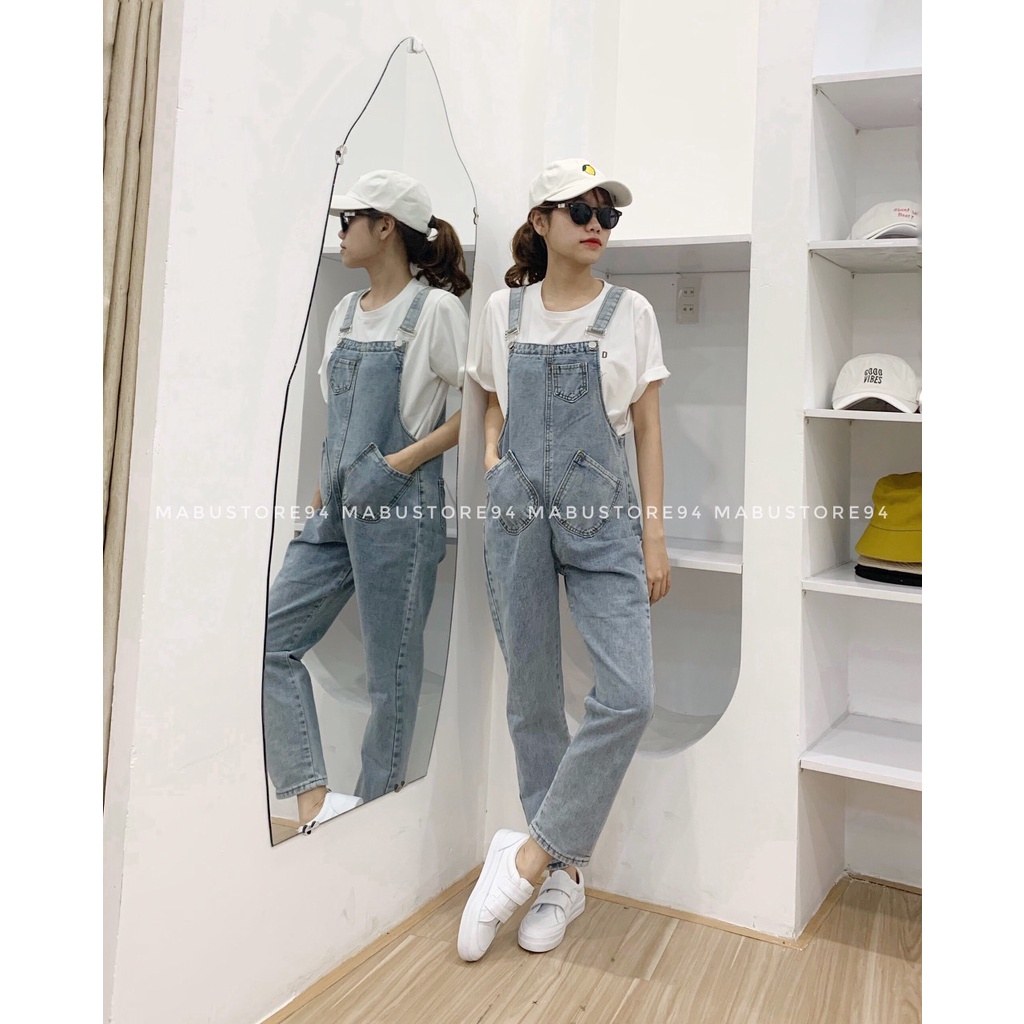 yếm jean suông hai túi ulzzang 9092
