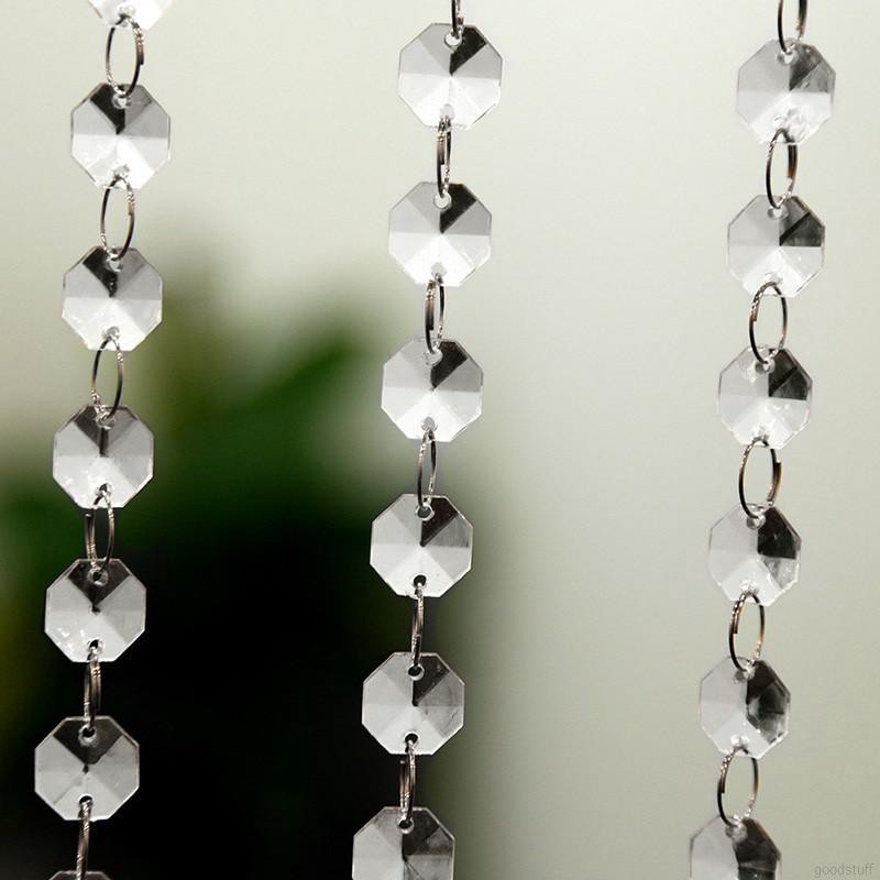 Set 10 chuỗi hạt làm rèm cửa bằng acrylic kiểu kim cương để trang trí