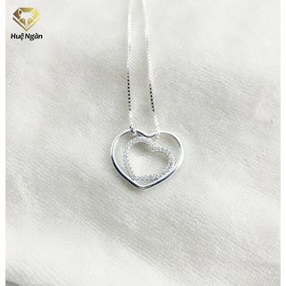 Dây chuyền bạc Ý 925 Bạc Xinh Huệ Ngân- Trái tim anh và em PP1444