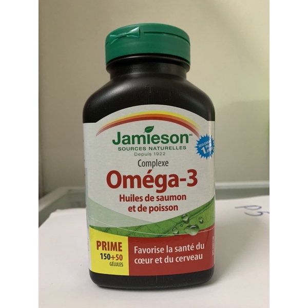 (Bill Canada) Dầu cá Omega-3 Jamieson Salmon &amp; Fish Oil hộp 200 viên Canada Omega3