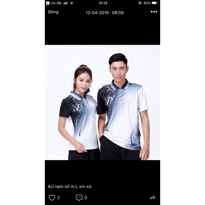 Áo cầu lông, bóng chuyền, tennis nam nữ cao cấp