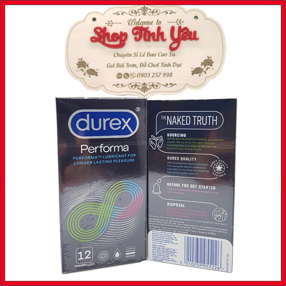 Bao Cao Su Durex Performa(Free Ship) Hàng Chính Hãng, Hộp 12 bao, Chống Xuất Tính Sớm, Kéo Dài Quan Hệ