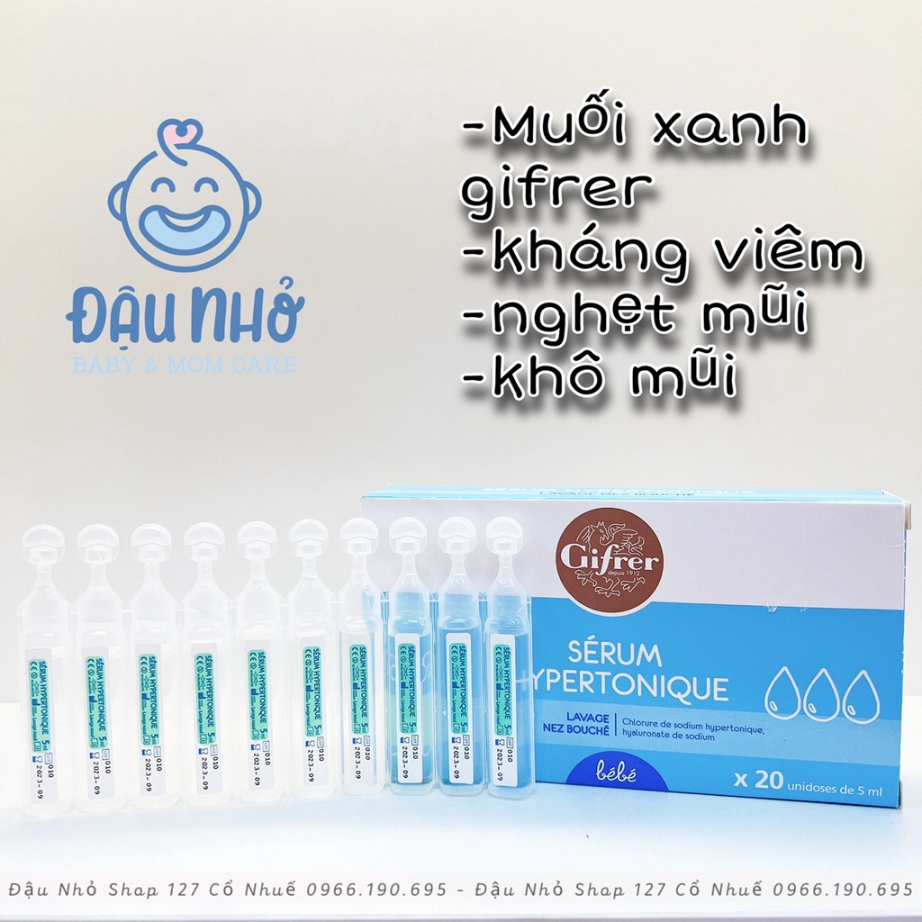 Fysoline - Nước muối sinh lý Pháp Gifrer hộp 20 tép date 2023