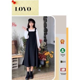 Set váy yếm nhung xẻ tà loyo 000670