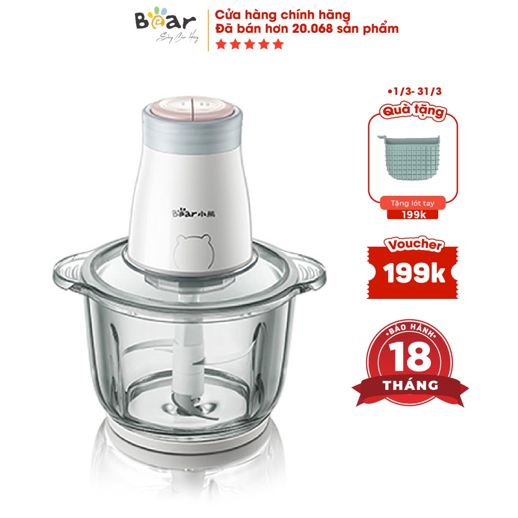 [ Tặng quà 199k] Máy Xay Thịt Đa Năng Bear QSJ-B02Q1 2L