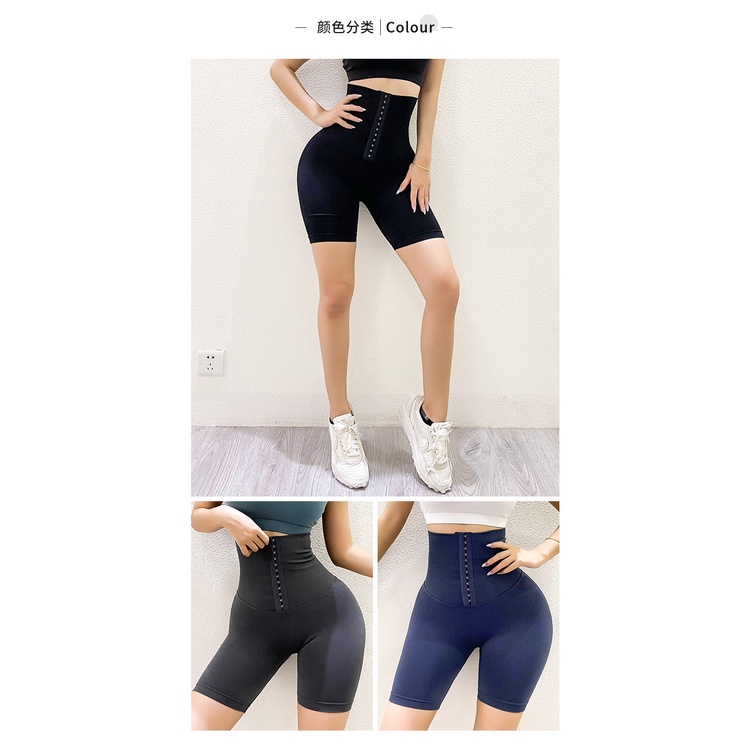 Quần Tập Gym Gen Bụng Latex Chất Thun Lạnh Đàng Hồi Cao Dáng Lửng Cạp cao 20cm, 3 Nấc Cài