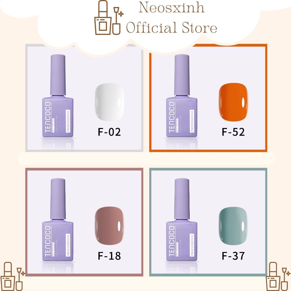 Sơn Móng Tay Gel Màu Nude Nâu Tây TENCOCO UV LED - Neosxinh Nails