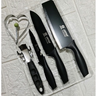 Bộ Dao Màu Đen Inox 5 Món Cao Cấp