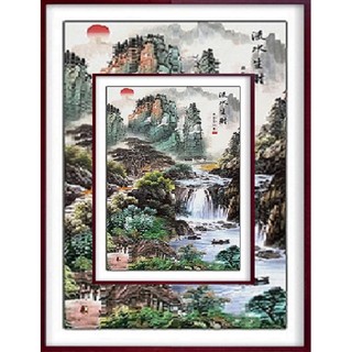 Tranh thêu chữ thập NƯỚC NON HÙNG VĨ FJ0681-80x149cm