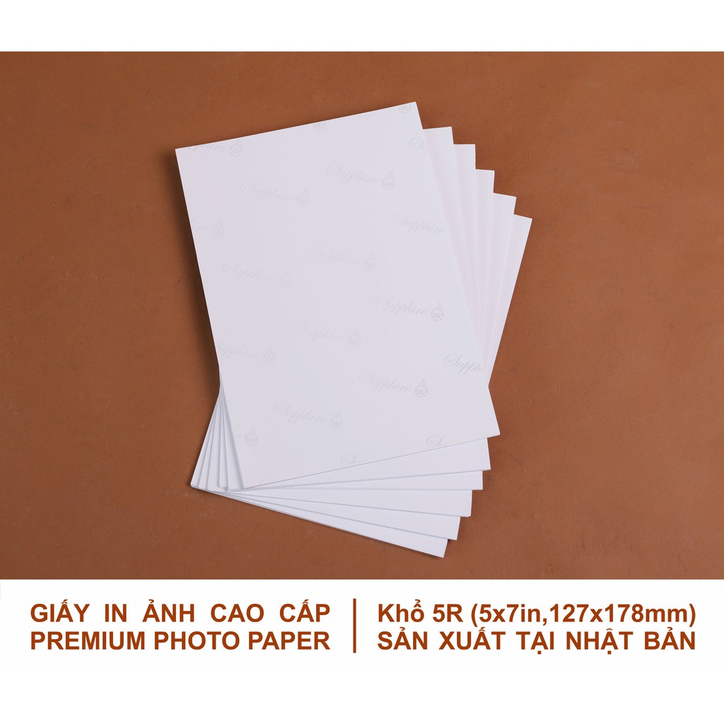 Giấy in ảnh Sapphire CP2 13 x18cm Chính hãng Nhật Bản cực bền màu 1 tập 50 tờ
