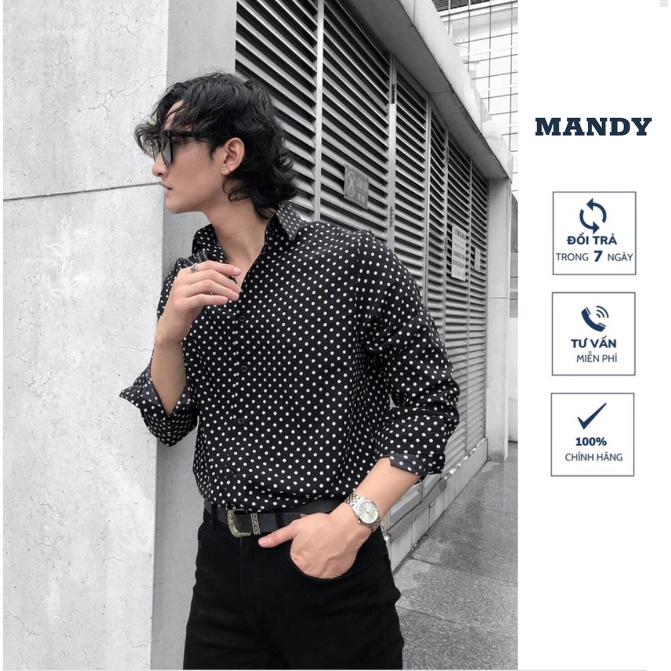 Áo sơ mi dài tay nam hoạ tiết chấm pi | MANDY CP Shirt