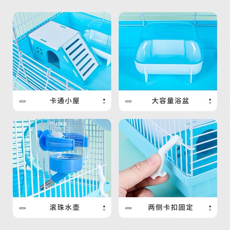 Lồng mèo biệt thự 4 tầng cho hamster. Lồng sắt siêu to nuôi hamster