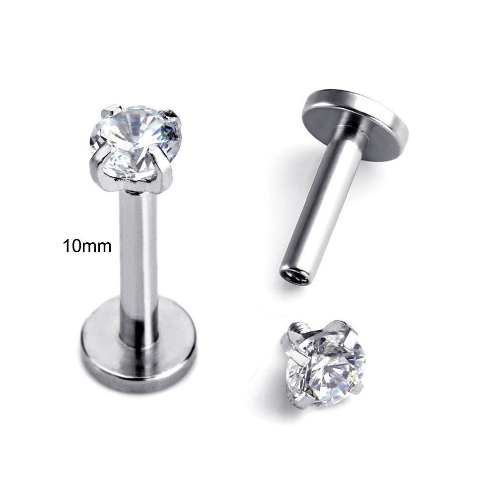 1 Khuyên Xỏ Môi / Tai / Môi Đính Đá Zirconia Thời Trang Unisex