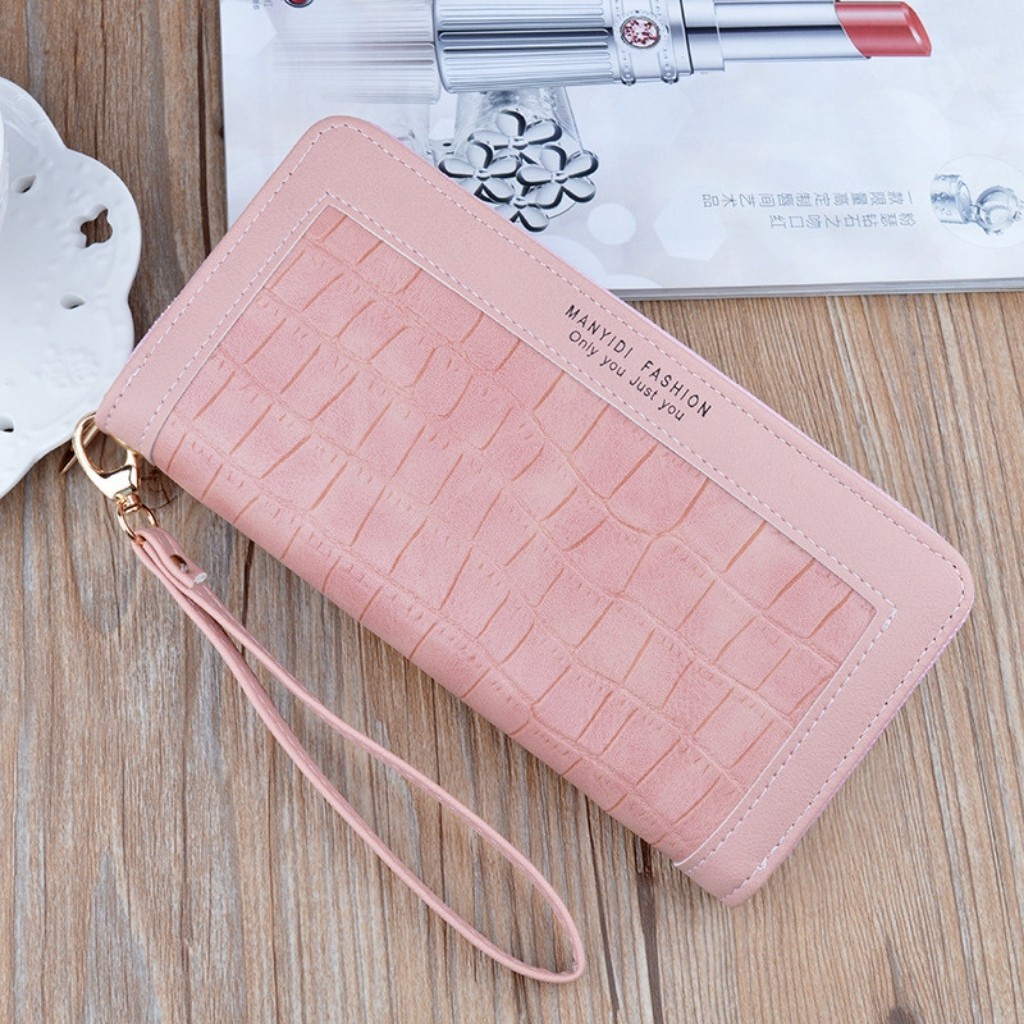 Ví Nữ Dài V008108 Ví Cầm Tay Nữ Một Dây Kéo Hoa Văn Cá Sấu