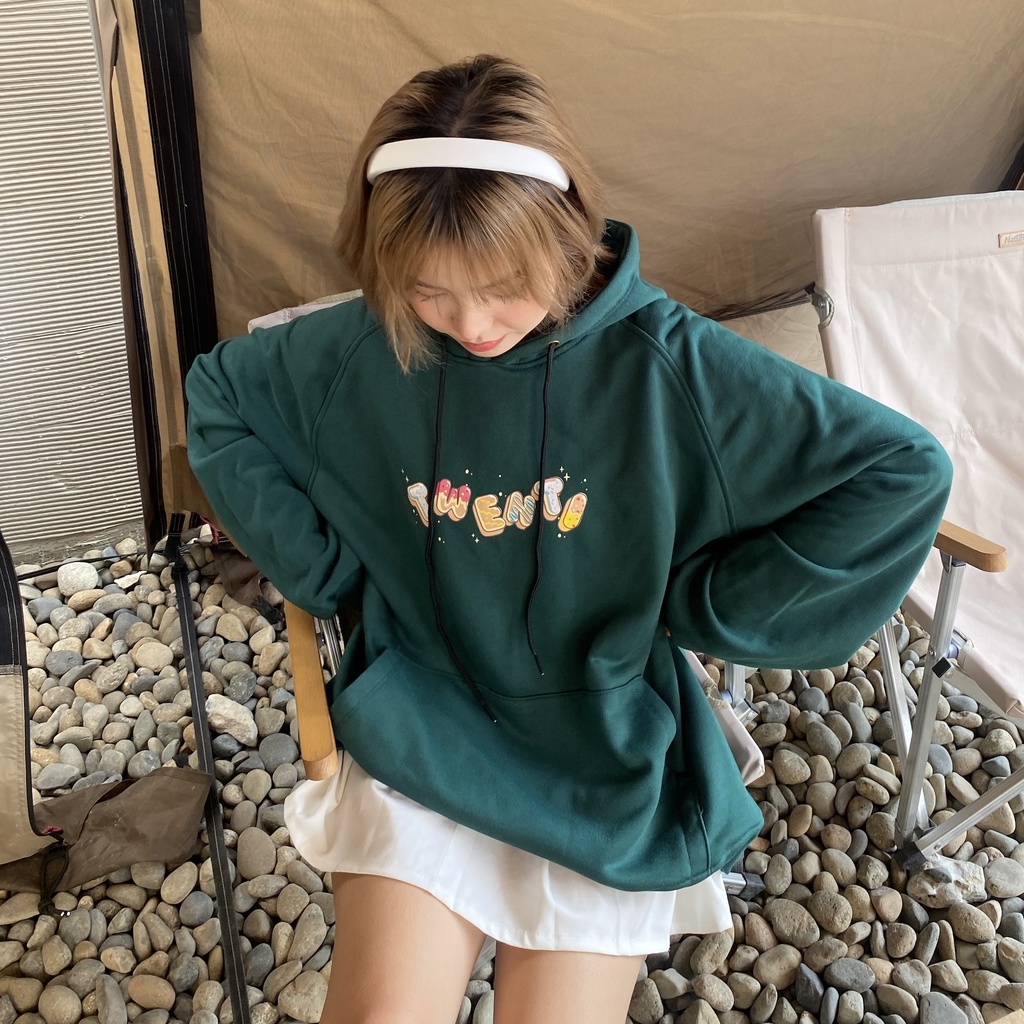 HOODIE TWENTI NỈ COTTON BÁNH KẸO ĐÁNG YÊU XANH ĐẬM | BigBuy360 - bigbuy360.vn