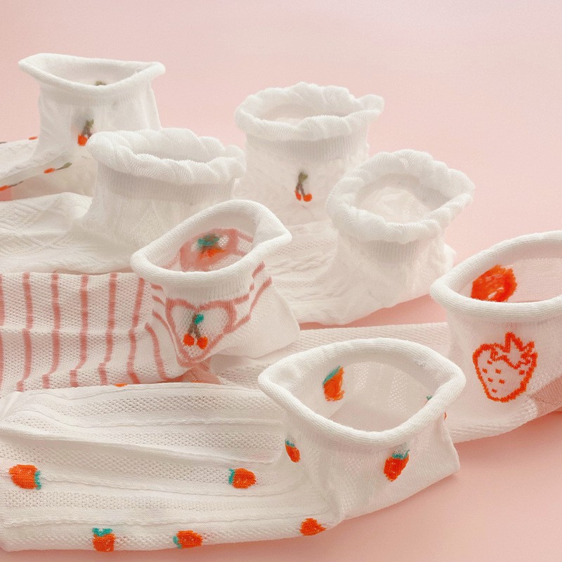 ❤️FREESHIP❤️ Tất - Vớ  Ulzzang Cổ Ngắn gân tăm Phong Cách Vintage Hàn Quốc họa tiết siêu xinh TA21