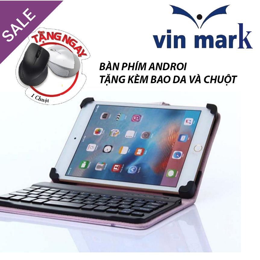 Bàn Phím Không Dây+ Bao Da Bàn Phím Chơi Game Có Chuột Cho Điện Thoại SMARTPHONE, Máy Tính Bảng