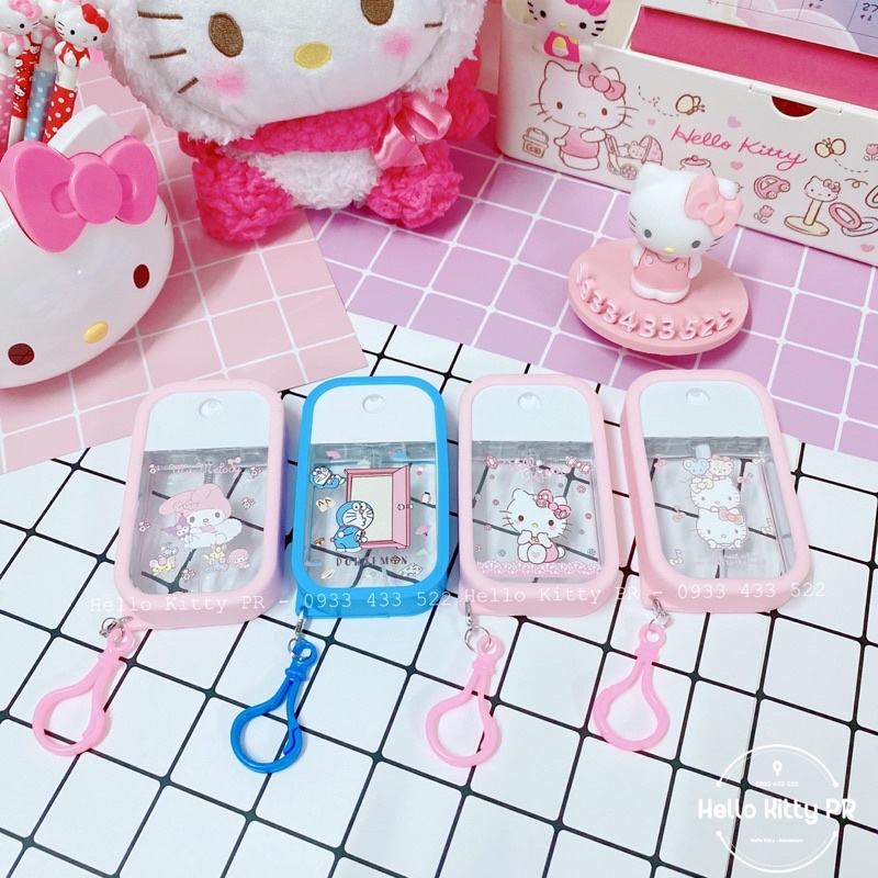 Bình xịt phun sương có móc treo Hello Kitty - Doremon Doraemon