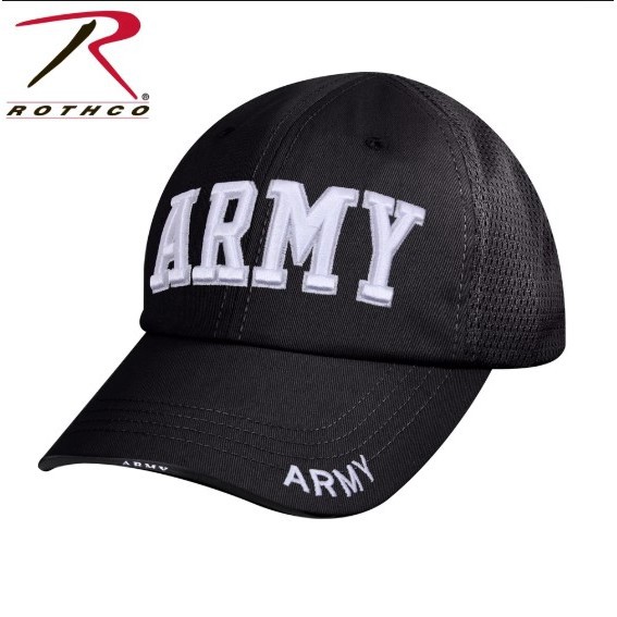 Mũ Lưỡi Trai Dành Cho Nam Và Nữ Vải Cotton Thêu Chữ Thời Trang Nón Rothco 9589 Mesh Back Army Tactical Cap - Black