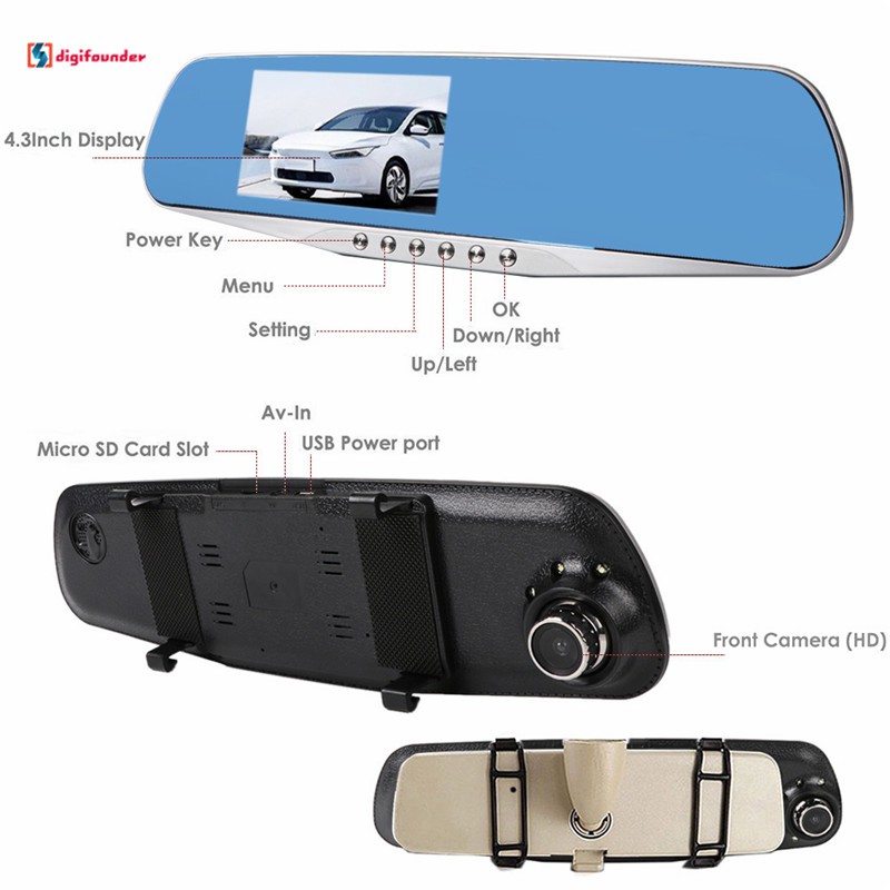 Bộ máy quay gắn xe hơi chuyên dụng với màn hình HD 1080P 4.3inch | BigBuy360 - bigbuy360.vn