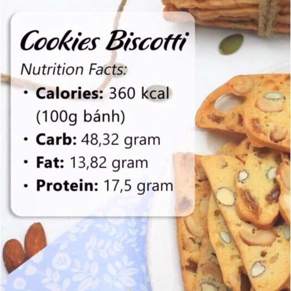 Bánh Biscotti Nguyên Cám Phù Hợp Ăn Kiêng Giảm Cân Eatclean Nakuso (250Gr)