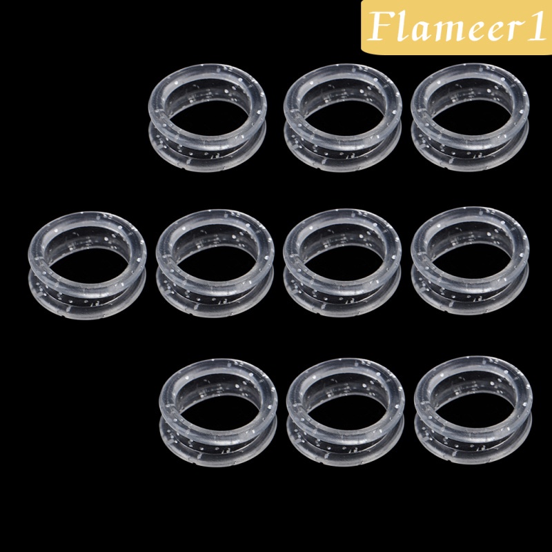 Set 1 / 10 Nhẫn Đeo Ngón Tay Bằng Cao Su Mềm Màu Trắng Chuyên Dụng Cho Salon Làm Tóc