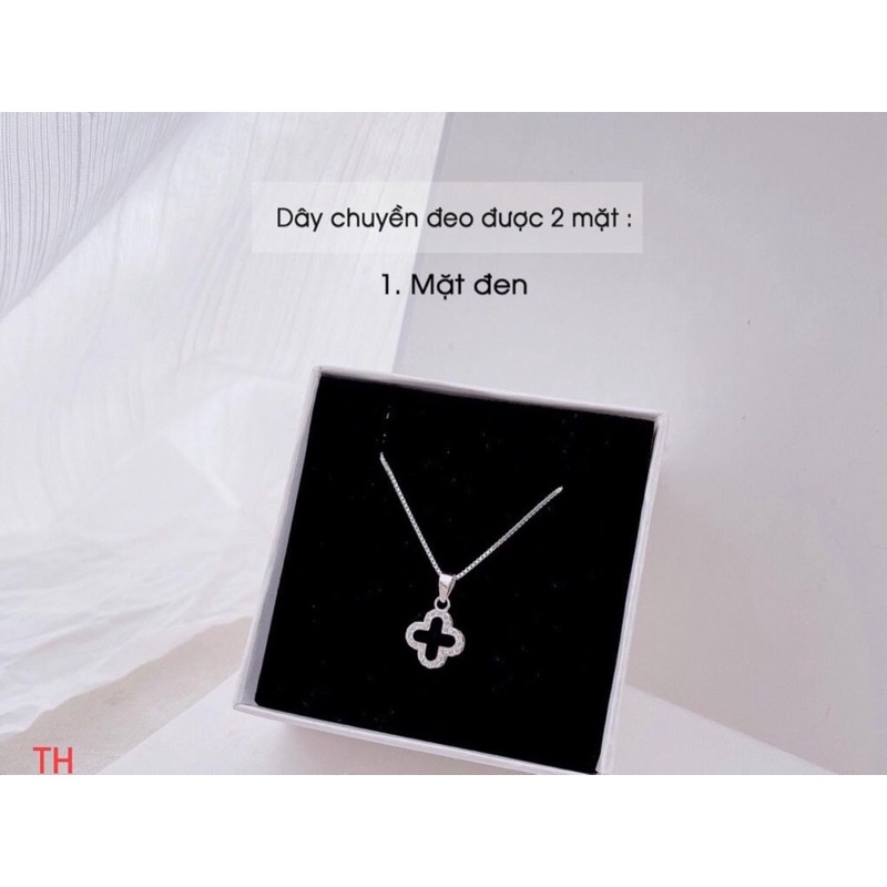 dây chuyền nữ mặt 4 lá đeo được 2 mặt bạc ta
